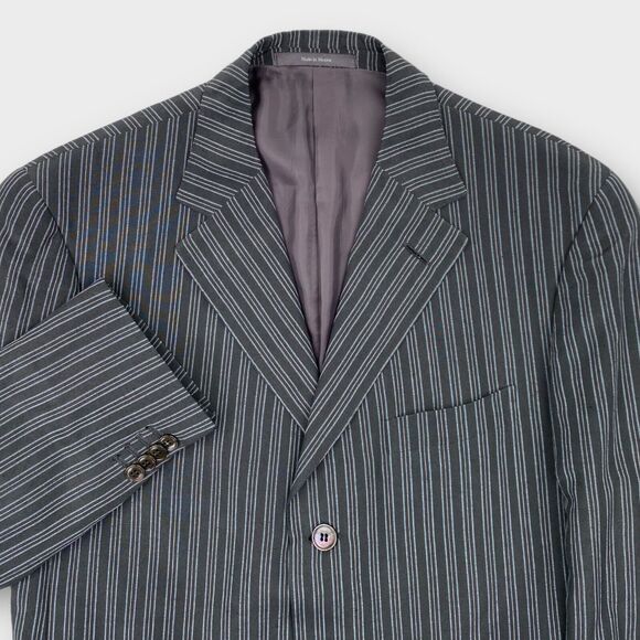 Z Zegna Blazer Mens 40R Silk Linen 'Sweater' Striped 3 Button Lightweight - Picture 4 of 12